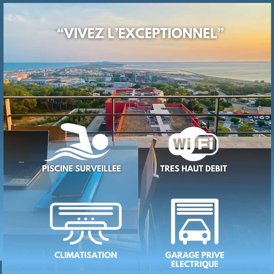 Luxueux T3 Piscine Et Vue Somptueuse Apartment Sete Luaran gambar