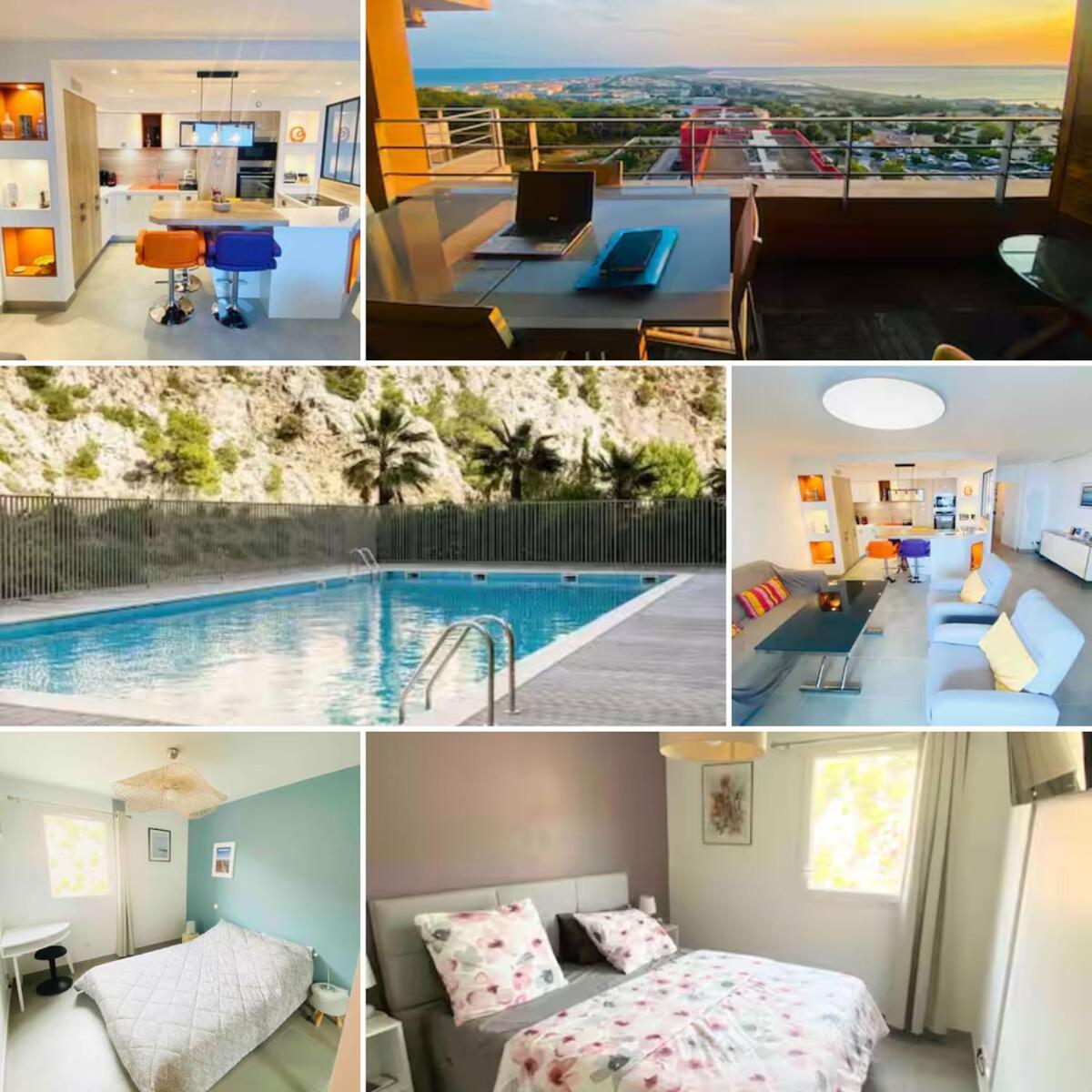 Luxueux T3 Piscine Et Vue Somptueuse Apartment Sete Luaran gambar